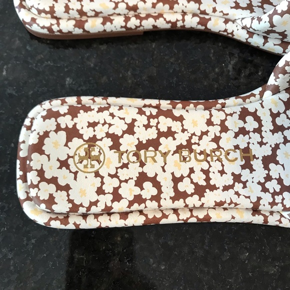 New Tory Burch Double T Sport Slide - Printed Tumbled Leather/Calf Nappa Leather - Picture 8 of 13